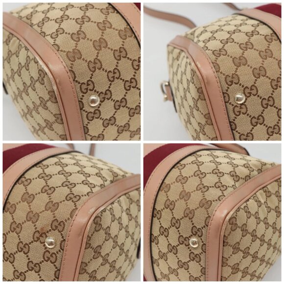 GUCCI GG Canvas Hand Bag 2way Beige Gold 247205 Auth BA5153 - Picture 14 of 16